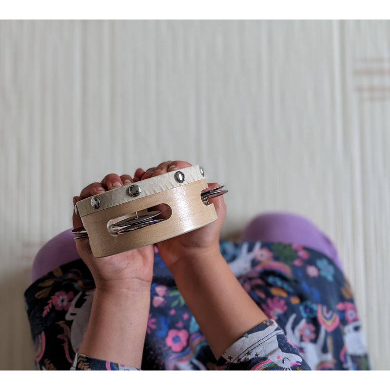 Goki Mini Tambourine with 3 Bells 10.5cm Musical Intruments for Kids 3yrs+