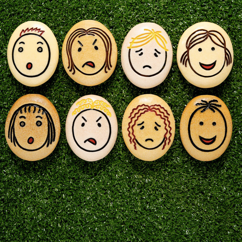 Yellow Door Jumbo Emotion Stones Set of 8 Sensory Toys Playdough Sand Toys Social-Emotional Developmental Toys for Toddlers Gifts Idea 2yrs+