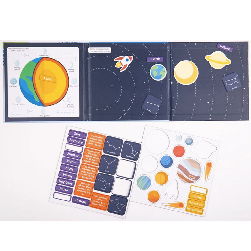 ZooBooKoo Solar System Magnetic Activity Interactive Book Early Science STEM Travel Toys Best Seller 5yrs+