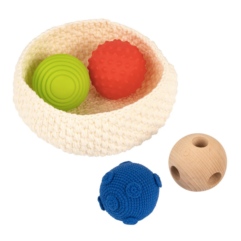 Educo Basket with Four Sensory Balls Baby Toys Sensory Toys Baby Gifts Idea 6m+