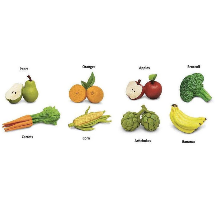 Fruits & Vegetables Montessori Language Learning Figurines 3yrs+