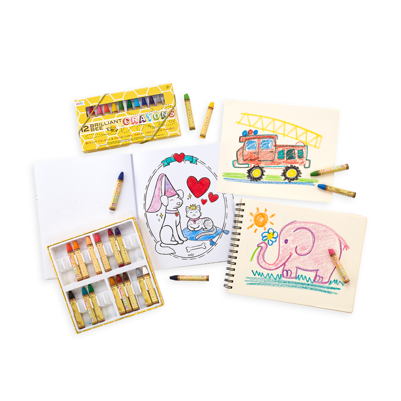 Ooly Brilliant Bee Crayons Set of 24 Stationary Art and craft for kids 3yrs+