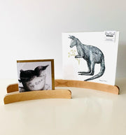 Small Curved Wooden Holder for Language Card, Artwork, Postcard 25cm - My Playroom 