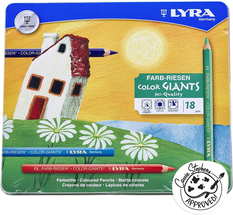 Lyra Colour Giant Pencils Unlacquered in a Tin - 18 Colours - My Playroom 