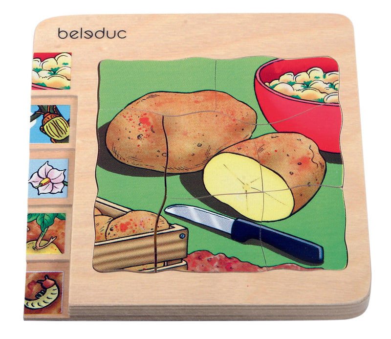 Beleduc Life Cycle Wooden Numbered Multilayer Jigsaw Puzzle Potato Early Science STEM Toys Cognitive Developmental Toys for Kids Clearance 4yrs+