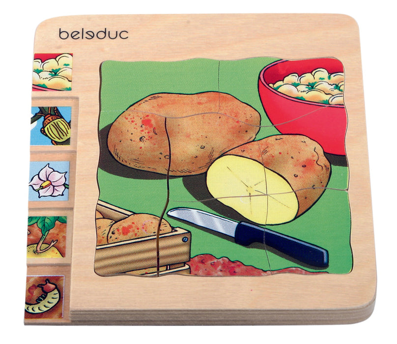 Beleduc Life Cycle Wooden Numbered Multilayer Puzzle - Potato 4yrs+