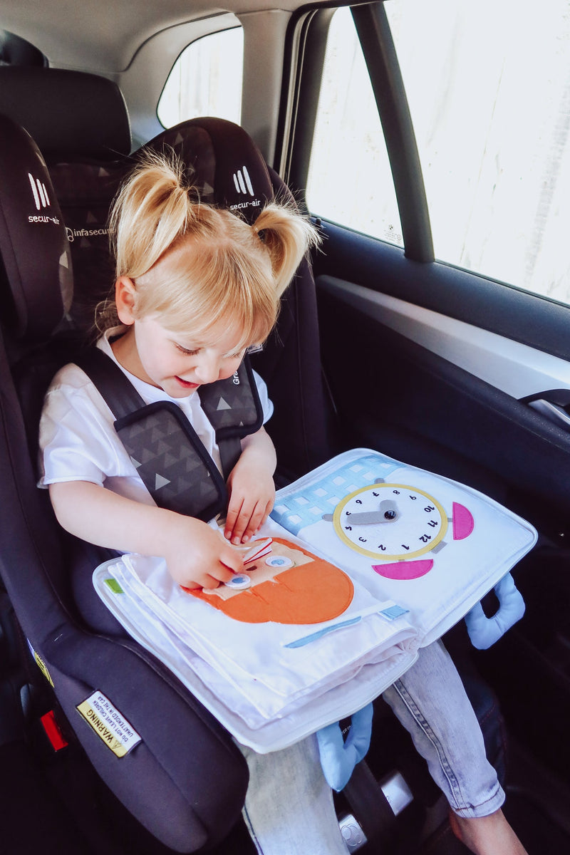 My Big Day Fabric Activity Book Blue Cover by Curious Columbus Kids Travel Toys Interactive Book Best Seller