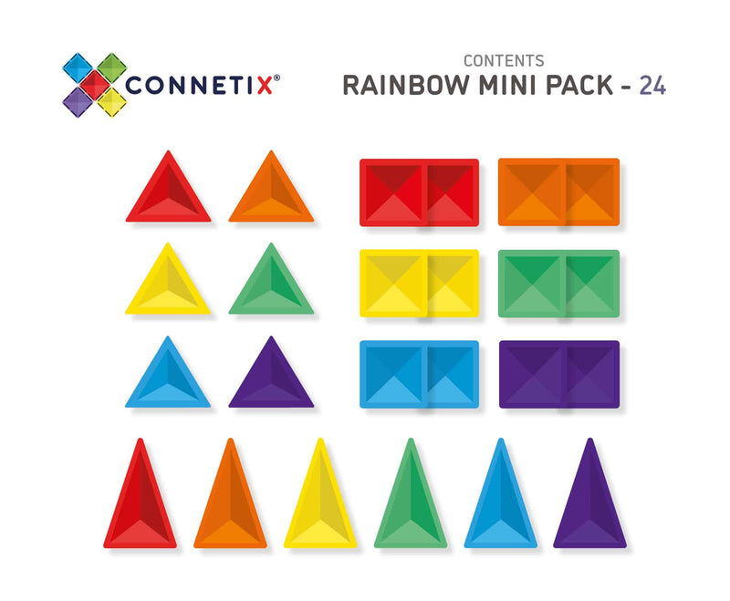 Connetix Tiles Rainbow Mini Pack 24 Piece Best Seller 3yrs+