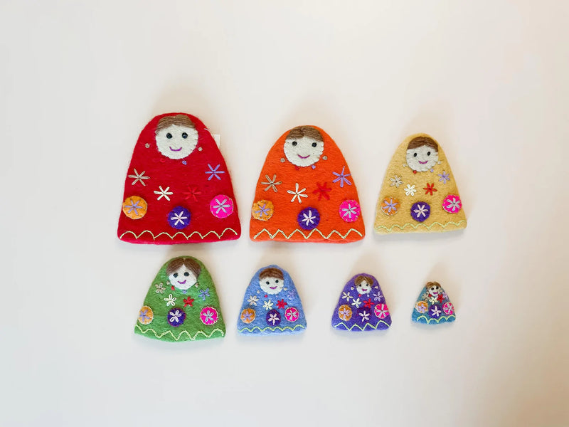 Papoose Felt Rainbow Matryoshka Babushkas 7pc Set Pretend & Imaginative Play Toys 3yrs+