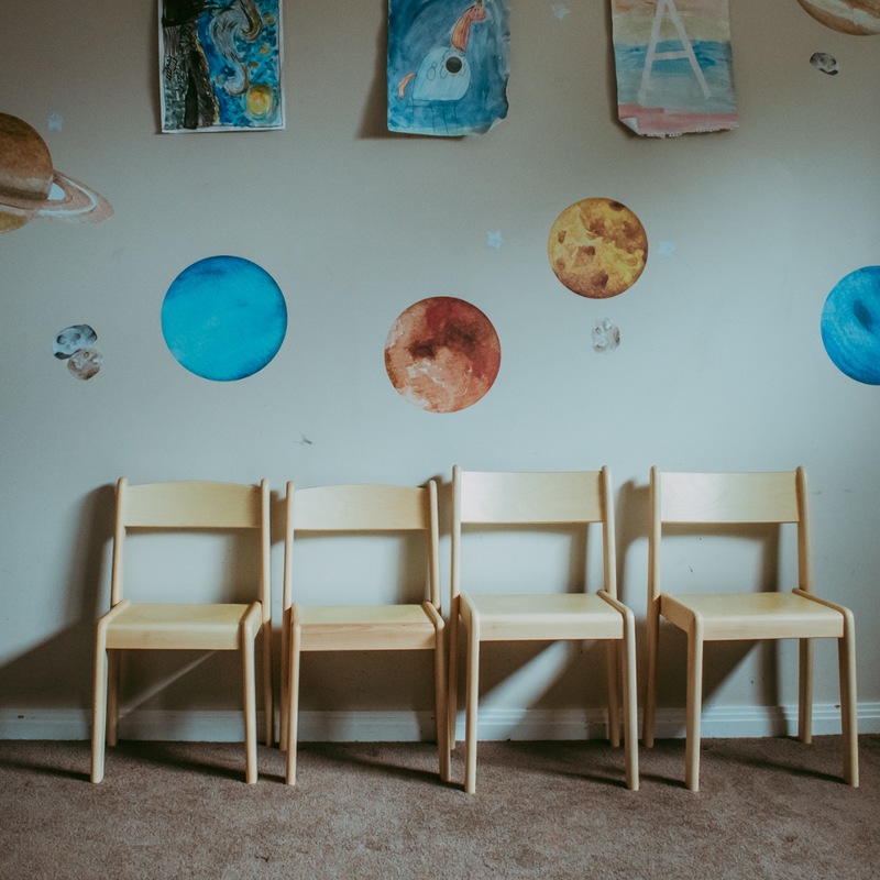 Montessori Furniture Upper Primary Kids CHAIR (8yrs+) Beechwood 38cm(H) Best Seller Kids Furniture (Heavy Shipping)