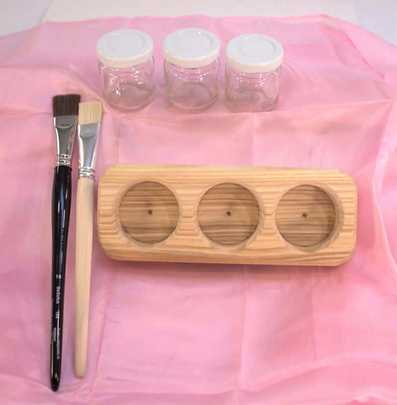 Sedulus Artisan Wooden Paint Jar Holder with Glass Jars Stationary Art and craft for kids 3yrs+