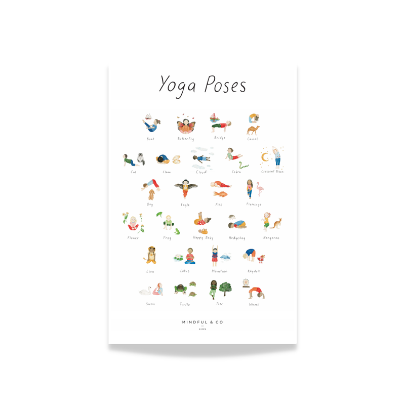 Mindful & Co Kids Yoga Poses Print Gifting Idea Best Seller 18m+