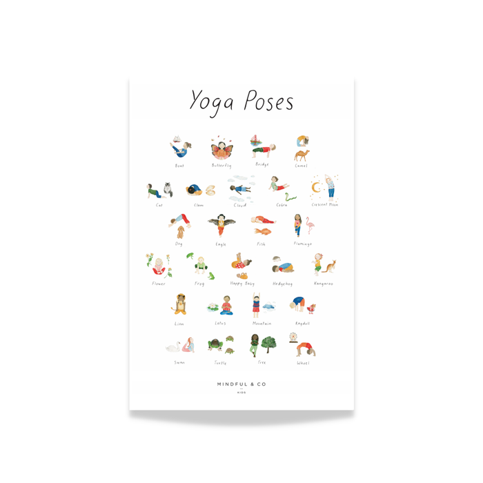 Yoga Poses Reference Chart Studio Gray Cool Wall Decor Art Print Poster  24x36 - Poster Foundry