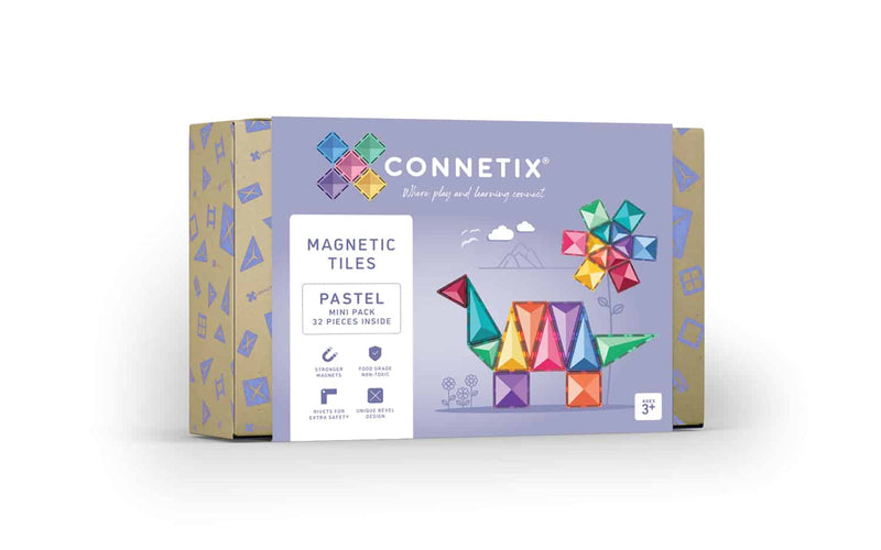 Connetix Tiles Pastel Mini Pack 32 Piece Best Seller 3yrs+
