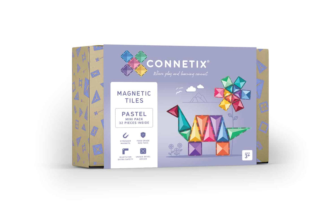 Connetix Tiles Pastel Mini Pack 32 Piece 3yrs+