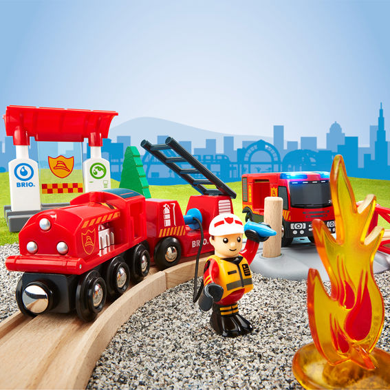 BRIO Firefighter 18 Pieces Set With Sound and Light Best Seller 3yrs+