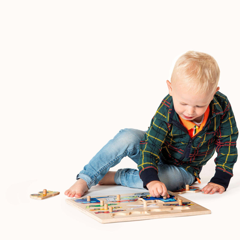Educo Preschool Chunky Wooden Puzzle Vehicles 34 x 34cm 3yrs+ - My Playroom 