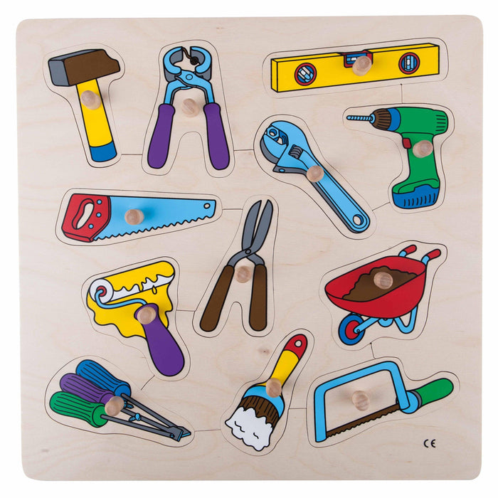 Educo Preschool Chunky Wooden Puzzle Tools 34 x 34cm 3yrs+ - My Playroom 