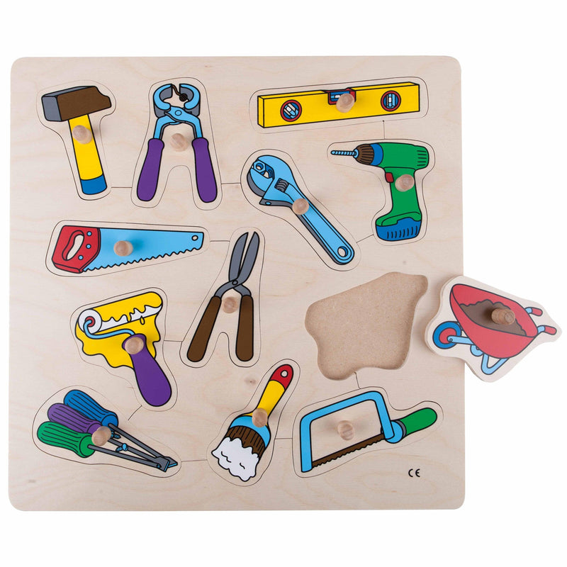 Educo Preschool Chunky Wooden Puzzle Tools 34 x 34cm 3yrs+ - My Playroom 