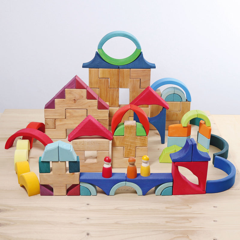 Grimm's Building Arcs in Squares Wooden Building Blocks 3yrs+