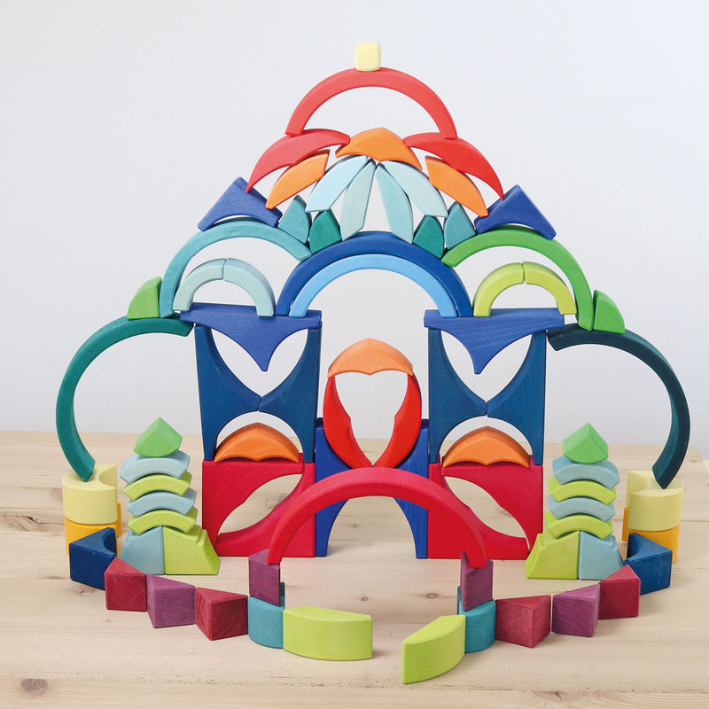 Grimm's Building Arcs in Squares Wooden Building Blocks 3yrs+
