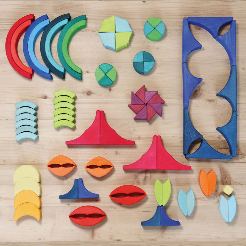 Grimm's Building Arcs in Squares Wooden Building Blocks 3yrs+