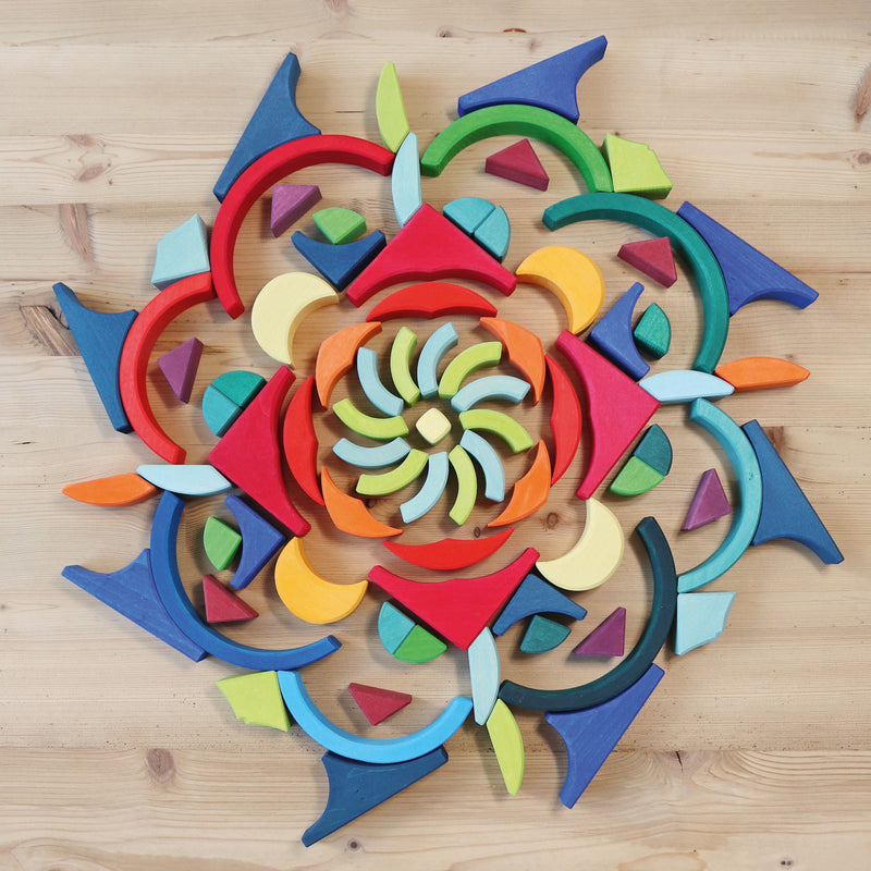 Grimm's Building Arcs in Squares Wooden Building Blocks 3yrs+