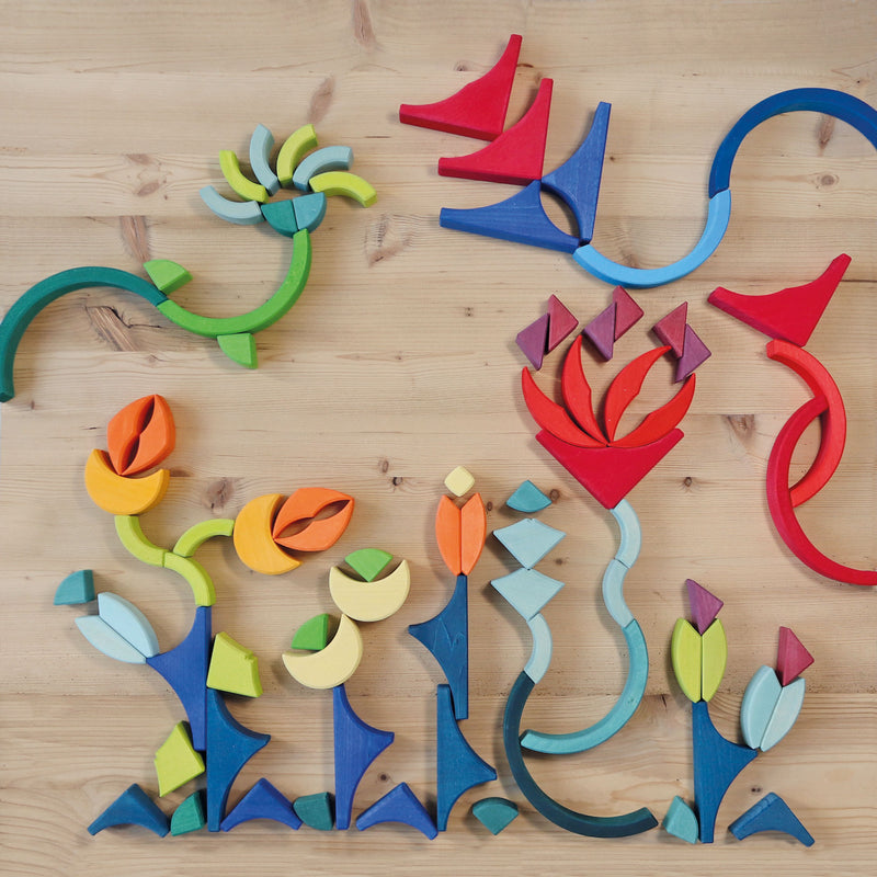 Grimm's Building Arcs in Squares Wooden Building Blocks 3yrs+