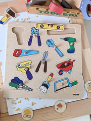 Educo Preschool Chunky Wooden Puzzle Tools 34 x 34cm 3yrs+ - My Playroom 