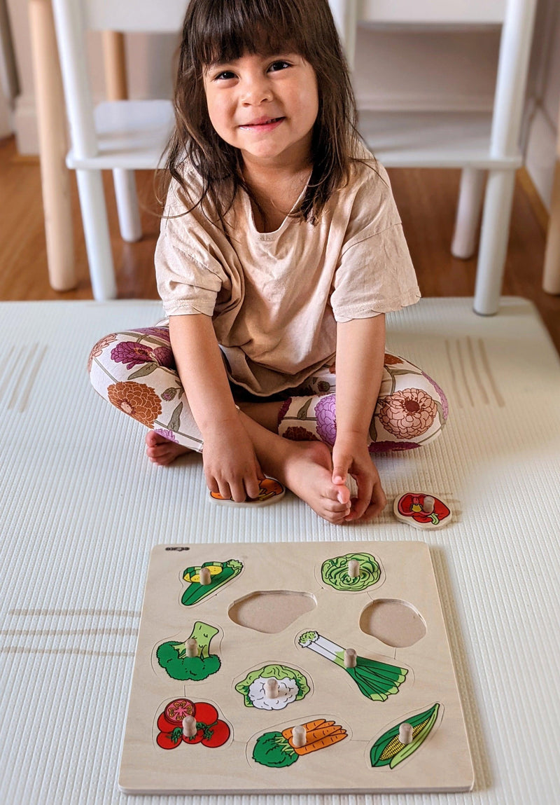 Educo Preschool Chunky Wooden Puzzle Vegetables 29 x 29cm 3yrs+ - My Playroom 