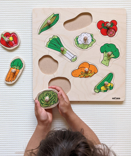 Educo Preschool Chunky Wooden Puzzle Vegetables 29 x 29cm 3yrs+ - My Playroom 