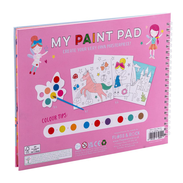Paint Pad with 8 Paint Palettes and 1 Brush - Rainbow Fairy 3yrs+