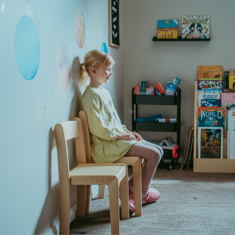 Montessori Furniture Upper Primary Kids CHAIR (8yrs+) Beechwood 38cm(H) Best Seller Kids Furniture (Heavy Shipping)