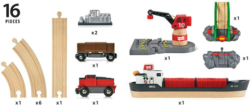 BRIO Set Cargo Harbour Battery Operated Set 16 pcs 3yrs+ - My Playroom 