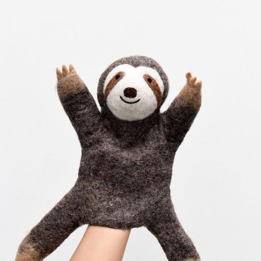 Tara Treasures Felt Sloth Hand Puppet - Woodland Animal - My Playroom 