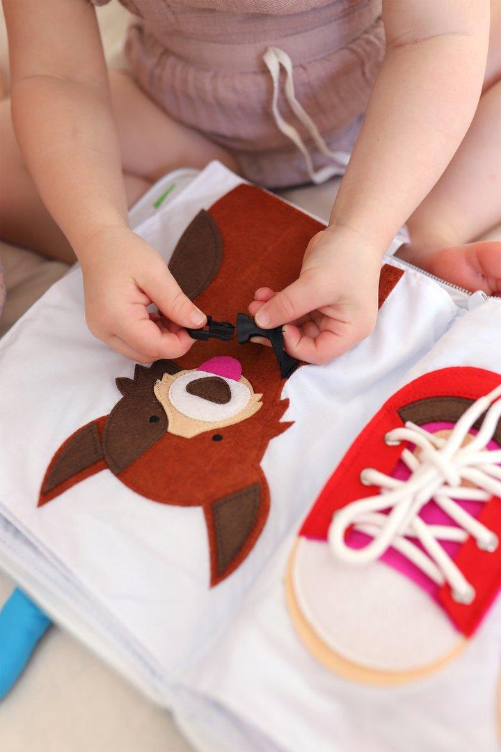 My Big Day Fabric Activity Book Blue Cover by Curious Columbus Kids - My Playroom 