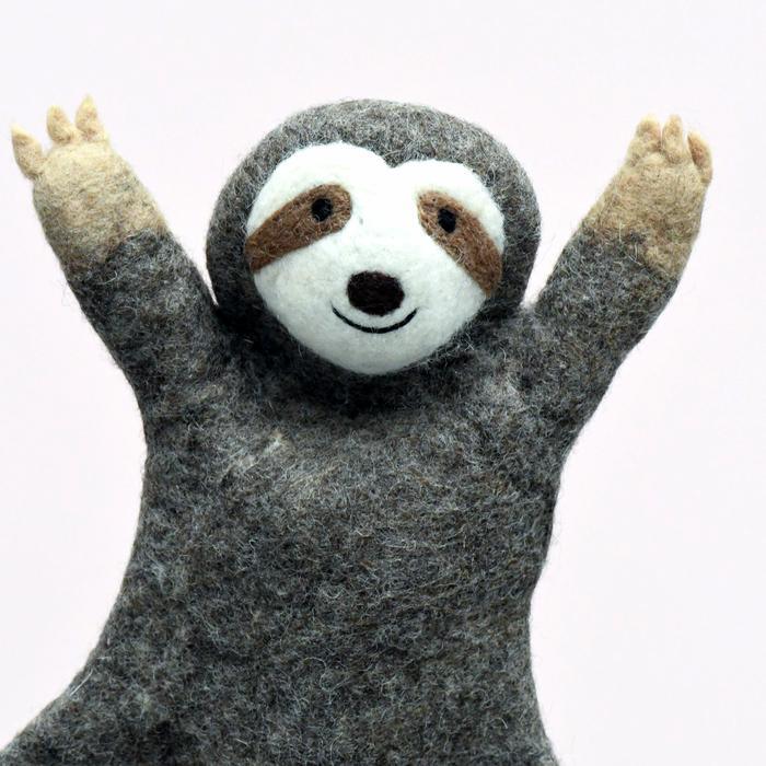 Tara Treasures Felt Sloth Hand Puppet - Woodland Animal - My Playroom 