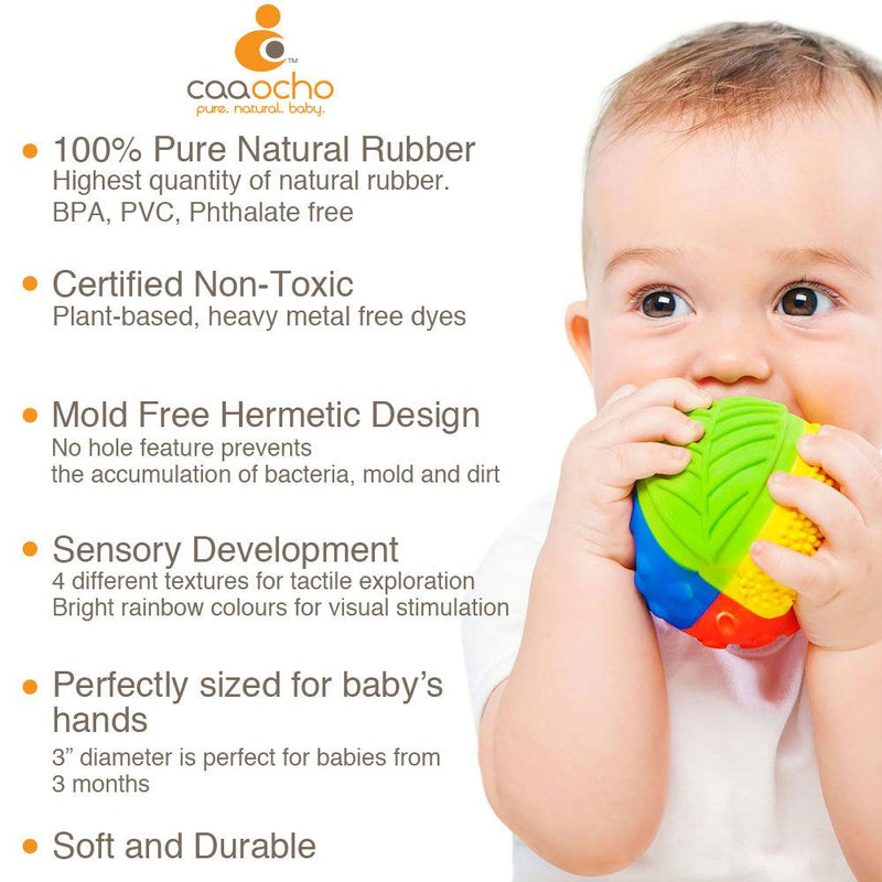 CaaOcho Natural Rubber Rainbow Sensory Ball Small 8cm 3m+ - My Playroom 