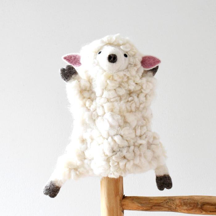 Tara Treasures Felt Lamb Hand Puppet - Farm Animal - My Playroom 