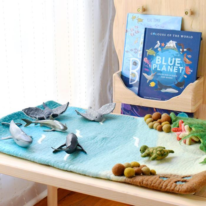 Tara Treasures Large Felt Sea and Rockpool Play Mat Ocean Playscape 80cm - My Playroom 