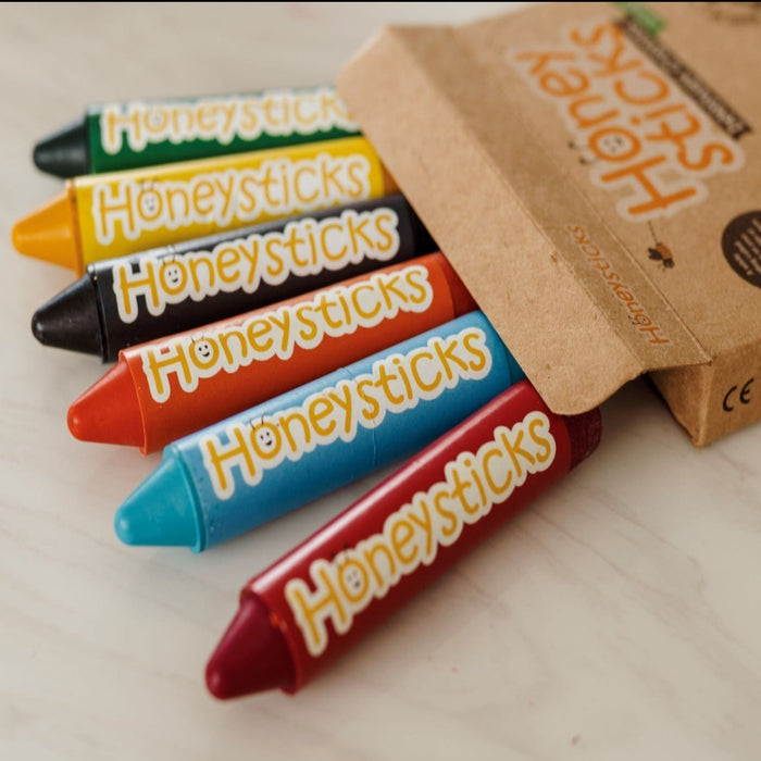 Honeysticks Beeswax Super Jumbos Crayons 6 Colours 12m+