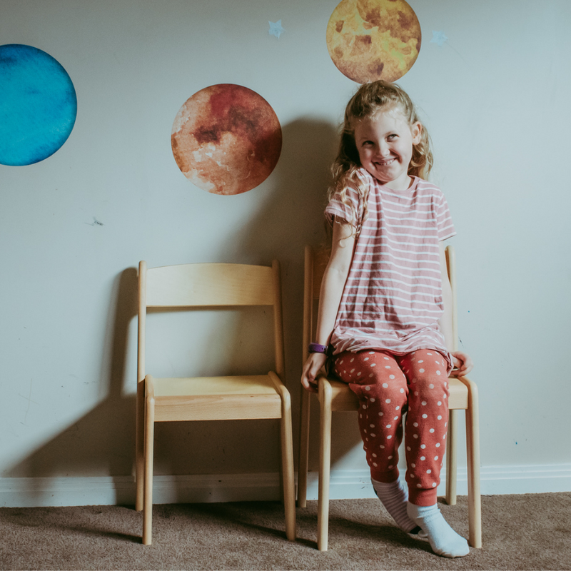 Montessori Furniture Upper Primary Kids CHAIR (8yrs+) Beechwood 38cm(H) Best Seller Kids Furniture (Heavy Shipping)