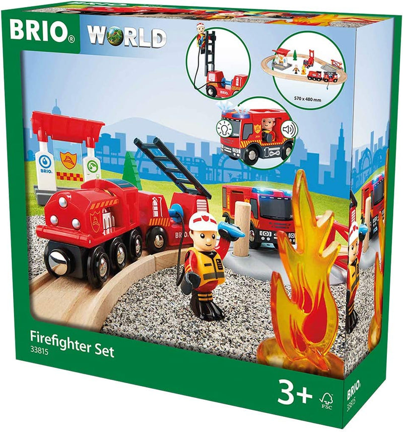 BRIO Firefighter 18 Pieces Set With Sound and Light Best Seller 3yrs+