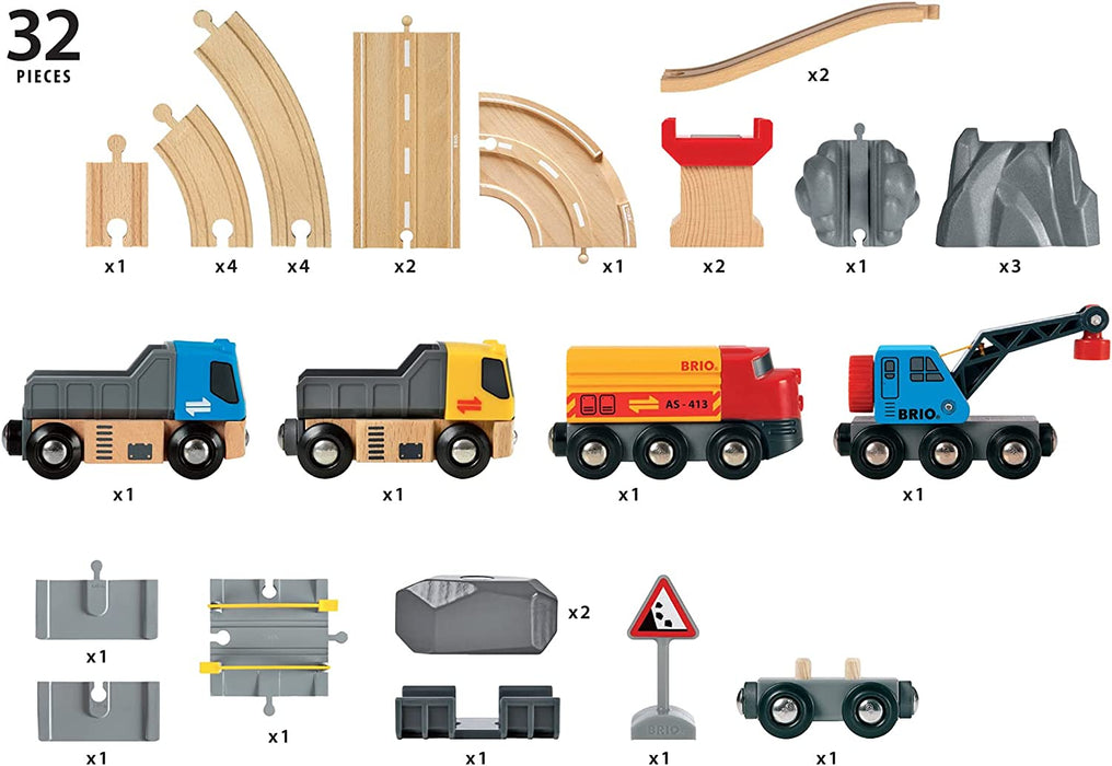 BRIO Rail & Road Loading 32 Pieces 3yrs+