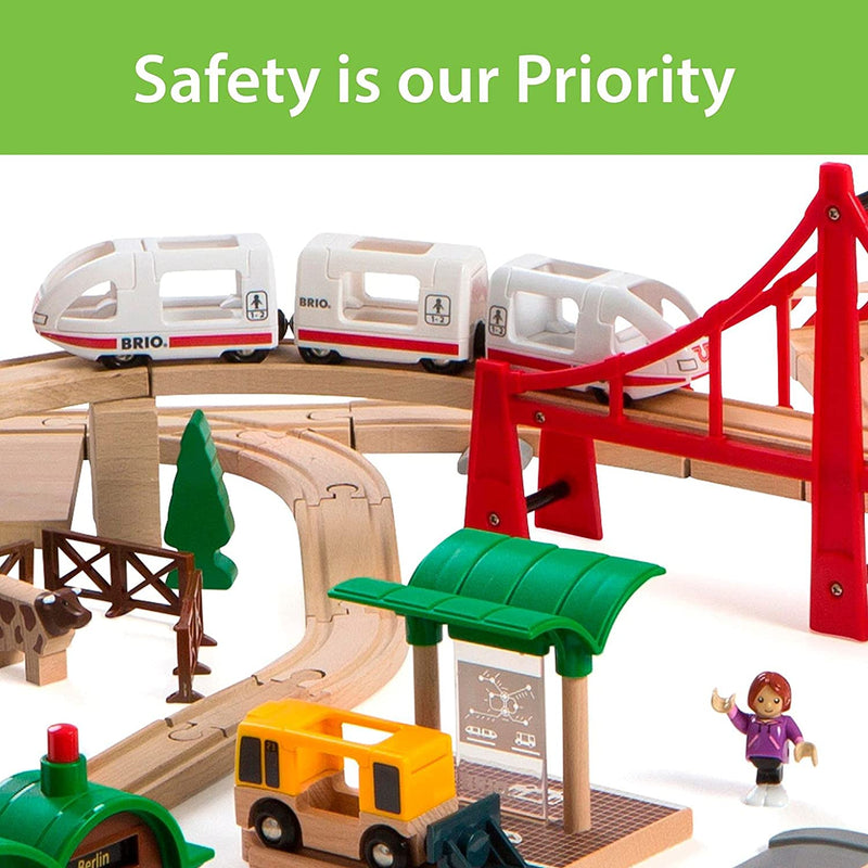 BRIO Railway World Deluxe Set 106 Pieces Train Set With Sound And Light Large Set 3yrs+ (Furniture Shipping)