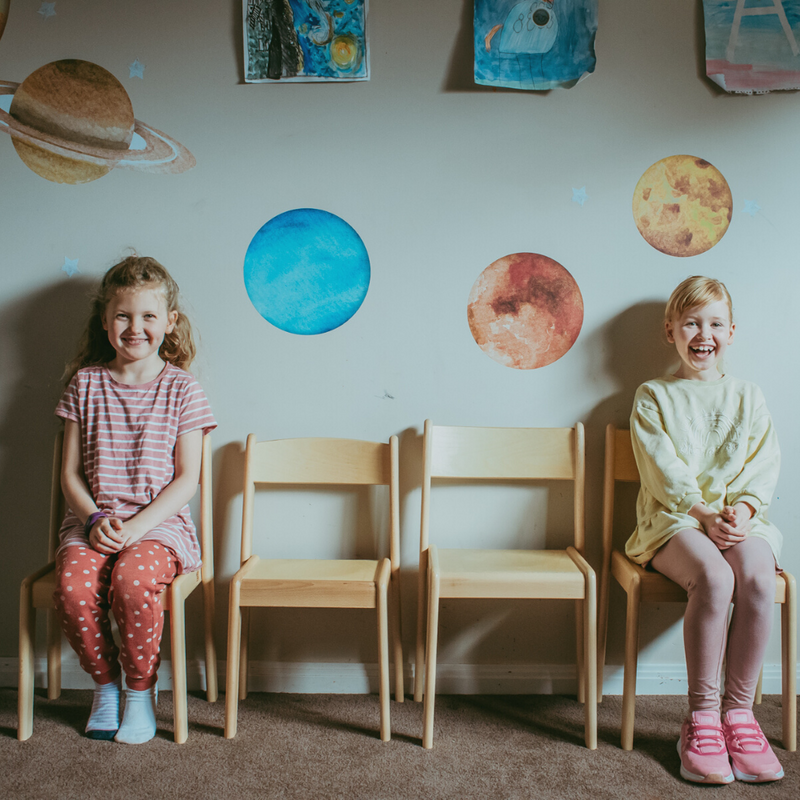 PREORDER FEB 2026 Montessori Furniture Lower Primary Kids Chair (6-9 Yrs) Beechwood 35cm(H) Kids Furniture (Heavy Shipping)