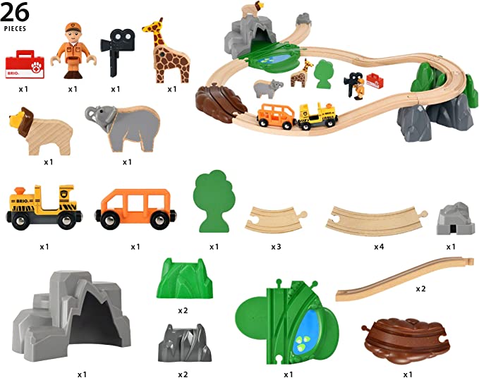 BRIO Safari Adventure Set 26pcs Large Set 3yrs+