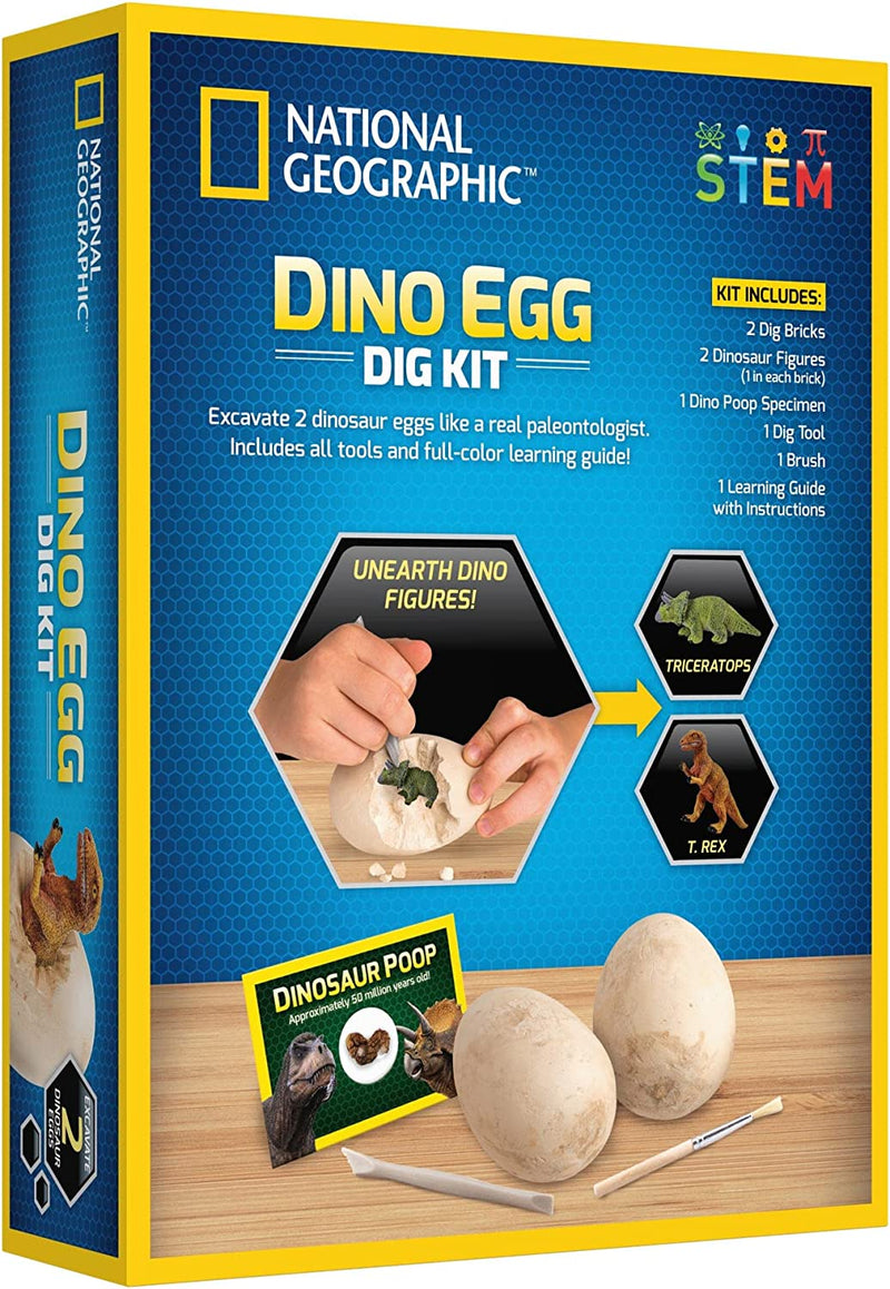National Geographic Dino Egg Dig Kit  Dinosaur Toy Early Science STEM Toys Best Seller Dinosaur and Dragon Theme 8yrs+