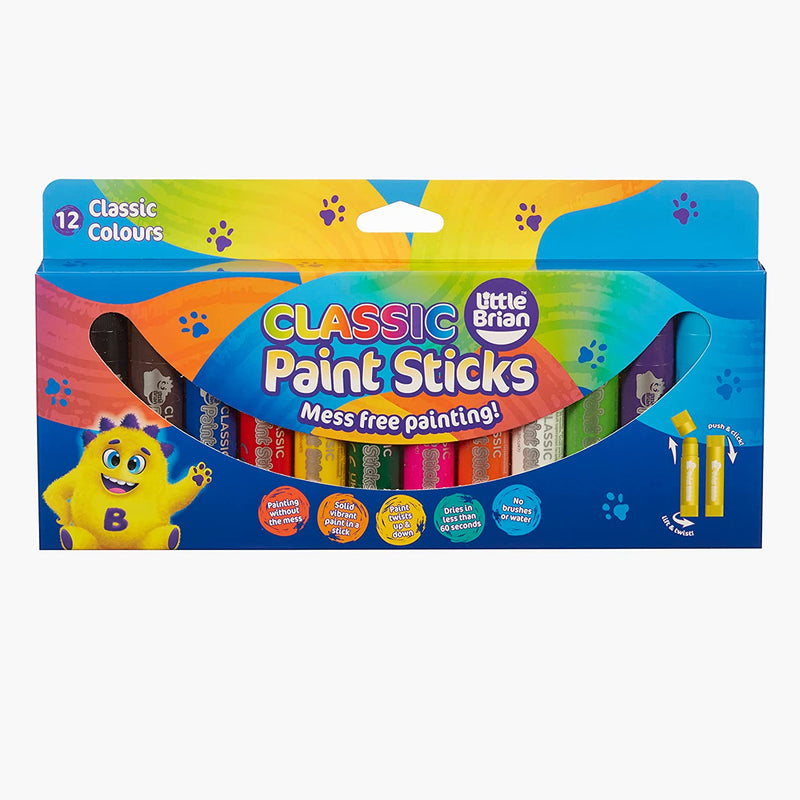 Little Brian Paint Sticks Classic 12 Pack Art and craft for kids 3yrs+