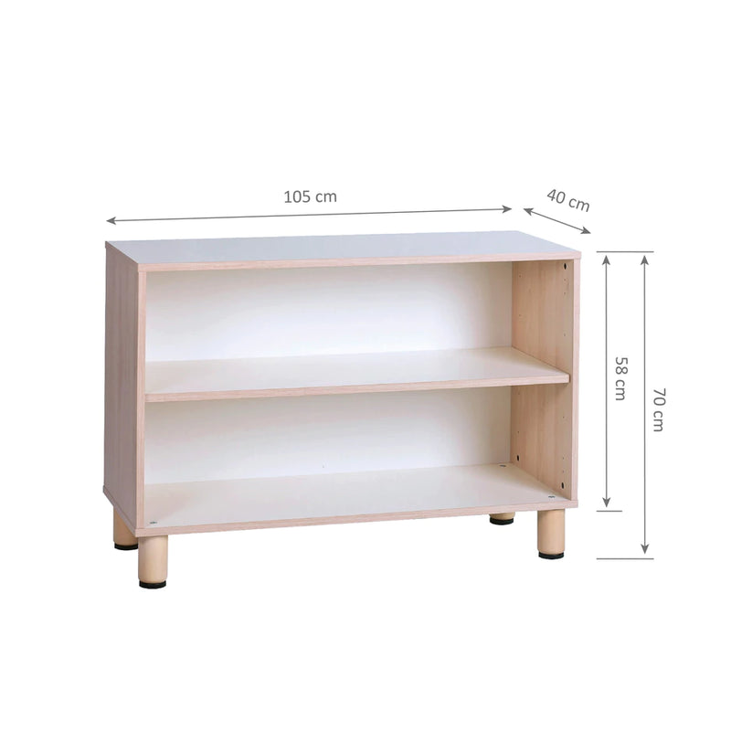 GAM Montessori 2 Layer Shelf 40cm Deep to Accomodate Trays and Montessori Materials Kids Book Shelf 105L cm x 70H cm Kids Furniture (Heavy Shipping)